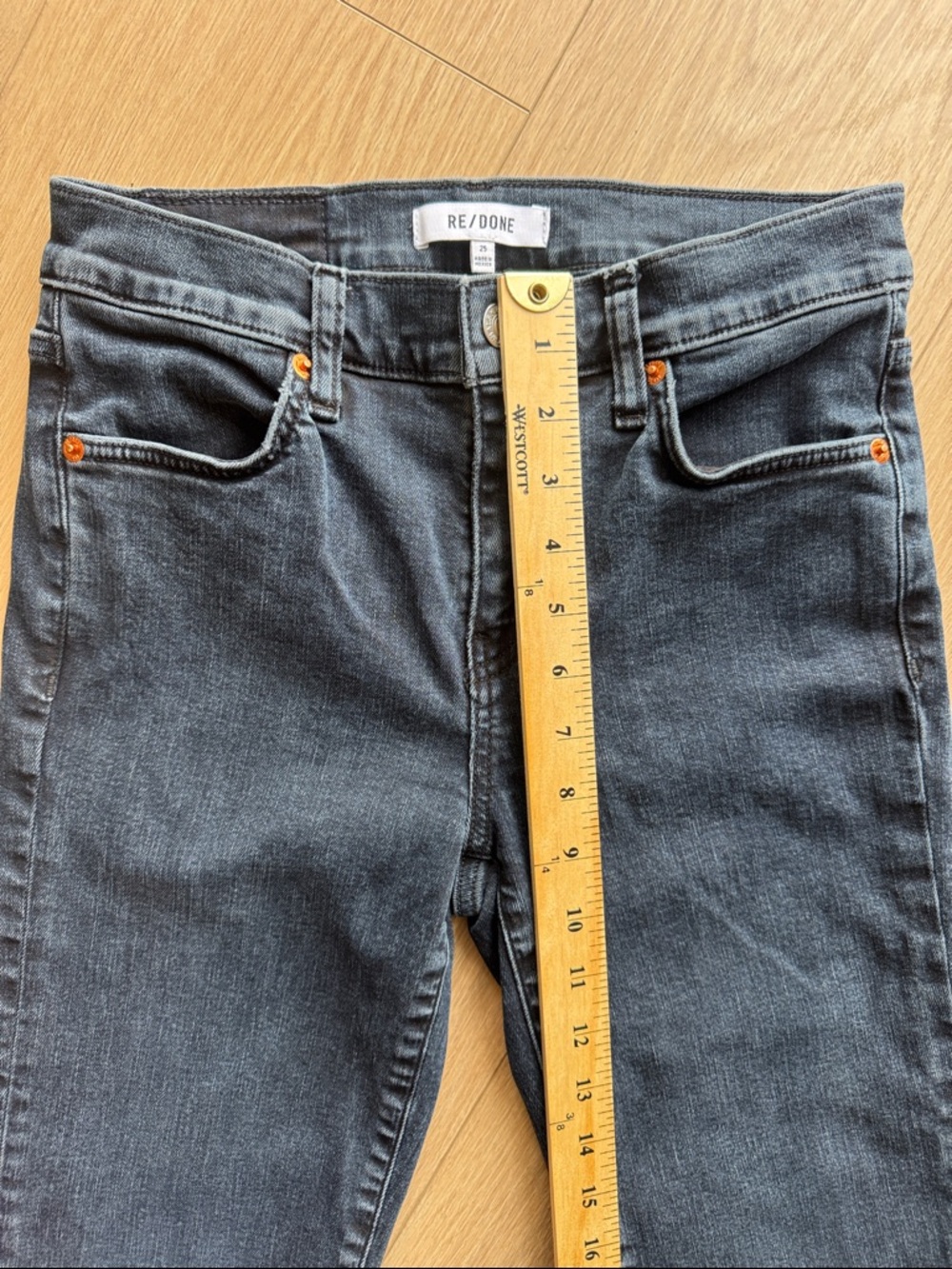RE/DONE Super Slim Jeans Blackened Blue Size 25 - Picture 9 of 11